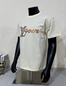 LV路易威登亮片串珠圓領短袖T恤