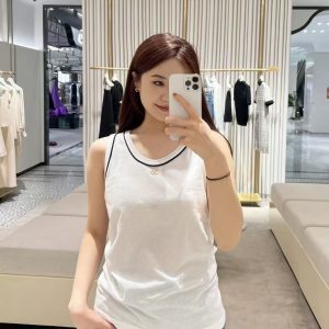 Valentino范倫鐵諾撞色边背心