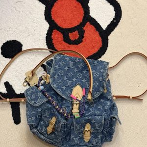 LV路易威登丹宁牛仔後背包
