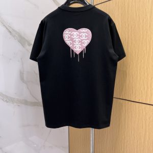 CHAN*L香奈儿愛心短袖圆领T恤(黑)