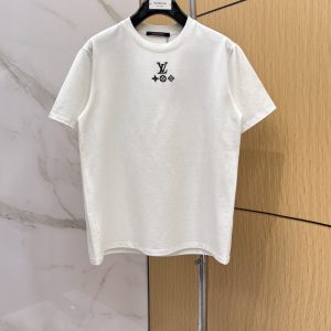 LV路易威登後燙印短袖圆领T恤(白)