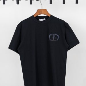 Dior迪奥珠片CD短袖T恤(黑)