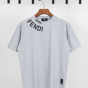 FENDI芬迪印花字母短袖T恤(灰)