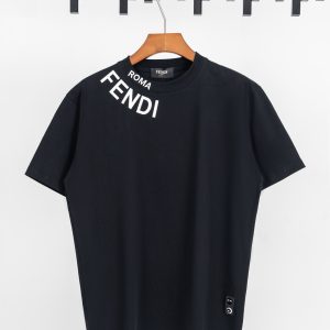 FENDI芬迪印花字母短袖T恤(黑)