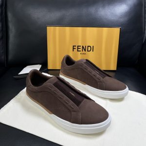 FENDI芬迪義大利牛皮懶人鞋(咖啡)