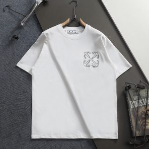 OFF-WHITE斜杠箭头印花短袖T(白)