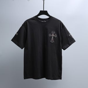 Chrome Hearts克罗心左右袖贴布刺绣T(黑)
