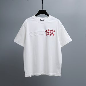 Chrome Hearts克罗心重工重叠精品刺绣T(白)